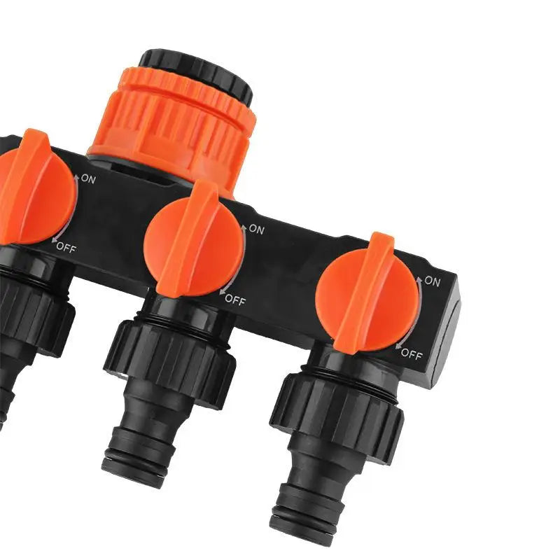 Drip Irrigation System Tap Splitter 4 Way Leakproof Connector for Garden Lawn Water Pipe Quick Installation Vue