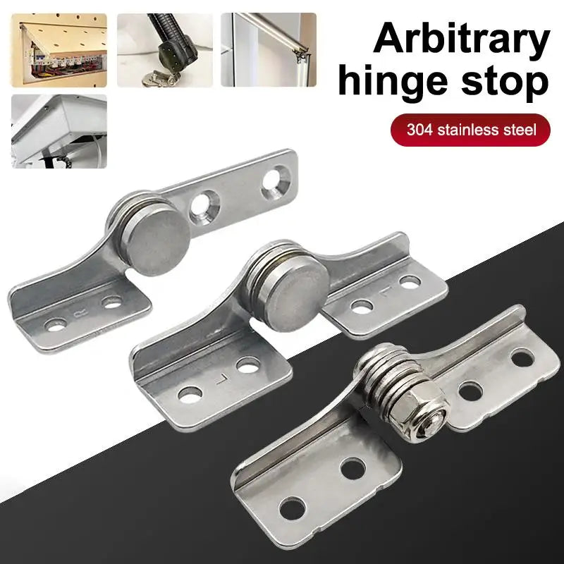 1Pc Adjustable Arbitrary Hinge Stop 304 Stainless Steel Damping Hinge Positioning Shaft for Frameless Use Vue