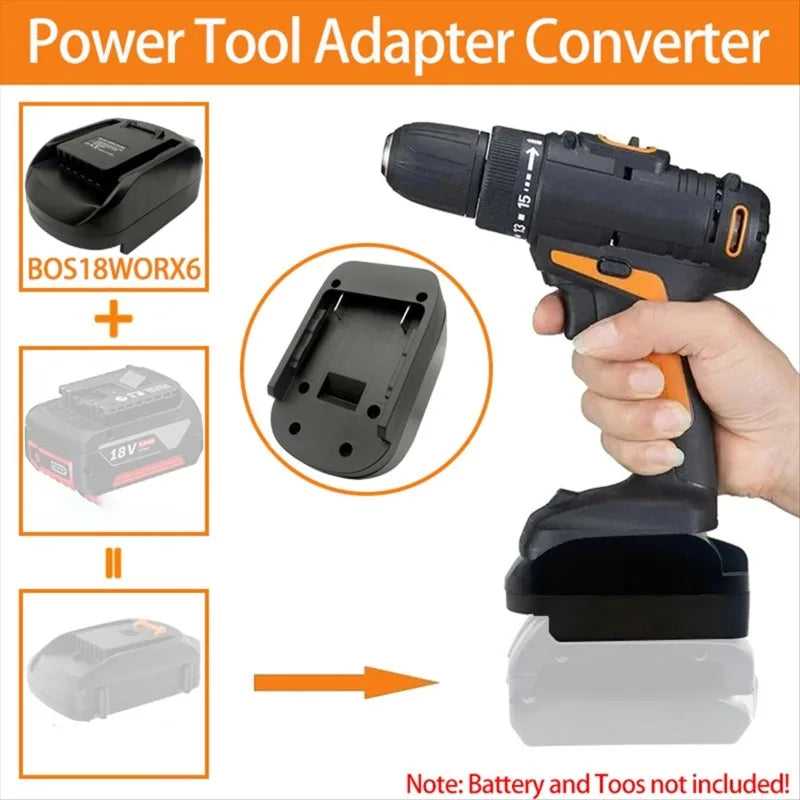 For Bosch 18V BAT618 Li-Ion Batteries BOS18WORX6 Battery Adapter Compatible with For Worx 20V 6 Pin Battery Cordless Power Tools Vue
