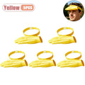 1-5PCS Funny Small Hand Size Sun Hat Novelty Mini Cap for Outdoor Beach Party UV Protection Summer Costume Accessory Vue Yellow-5PCS