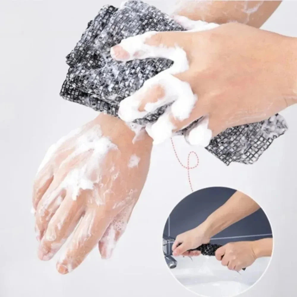 1Pcs Double Sided Long Nylon Exfoliating Back Scrub Towel Japanese Painless Body Mud Rub Strip Shower Bathroom Accessories Vue
