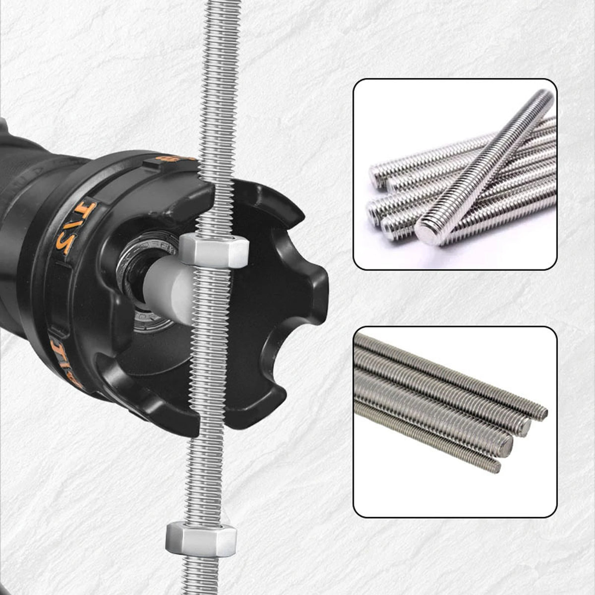 Nuts Spinning Drill Attachment – 1/4, 3/8 & 1/2 in Threaded Rods Drill Nut Attachment Vue