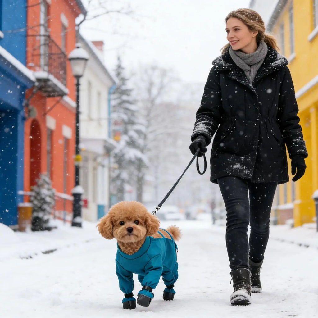 M/L/XL/XXL Winter Dog Snow Suit Adjustable Waterproof Pants Reflective Strips Dog Suspenders Boots Dog Coat Jackets for Outdoor Vue