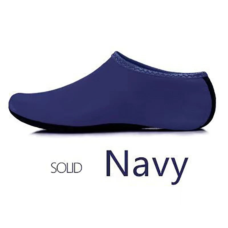 1 pair Barefoot Quick-Dry Aqua Socks Unisex Swimming Non-Slip Snorkeling Deep Diving Warm Waterproof Beach Socks Shoes Vue L purplish blue