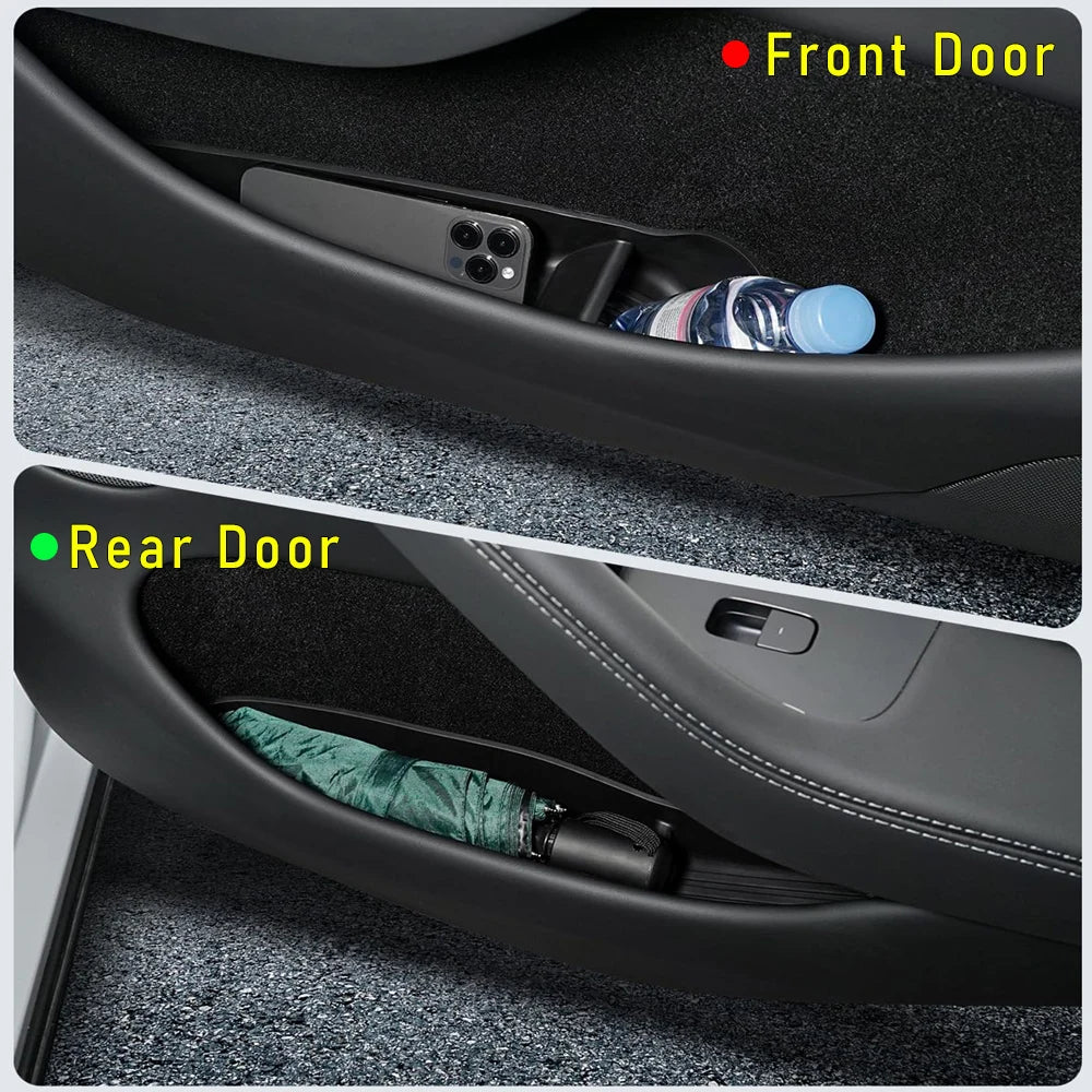 Door Side Storage Box and Trash Can for 2025 2026 Tesla Model 3 Y Juniper Model YL Accessories Door Insert Tray Organizer Liners Vue