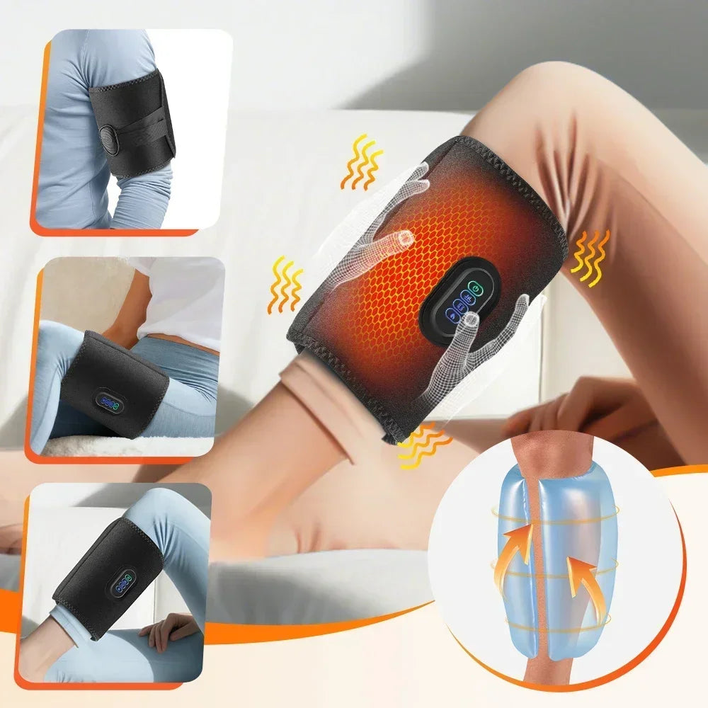 New Wireless AirPressure Calf Massager Electric Airbag Compresstion HotCompress Vibrate Massage Leg Muscle Relax Blood Circulate Vue