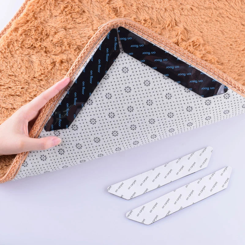 8/16pcs Carpet Non-slip Sticker Washable Anti-slip Mat Anti Curling Rug Pads Floor Carpet Corner Clip Fixed Grippers Tape Vue