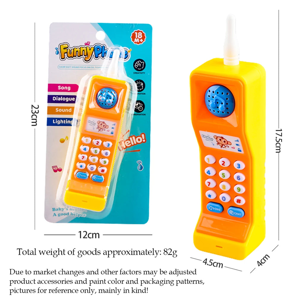 Mobile Phone Toys, Smart Phone Music Light Sound Pretend Play Baby Learning Smartphone Toy Gifts for Kids not include battery Vue