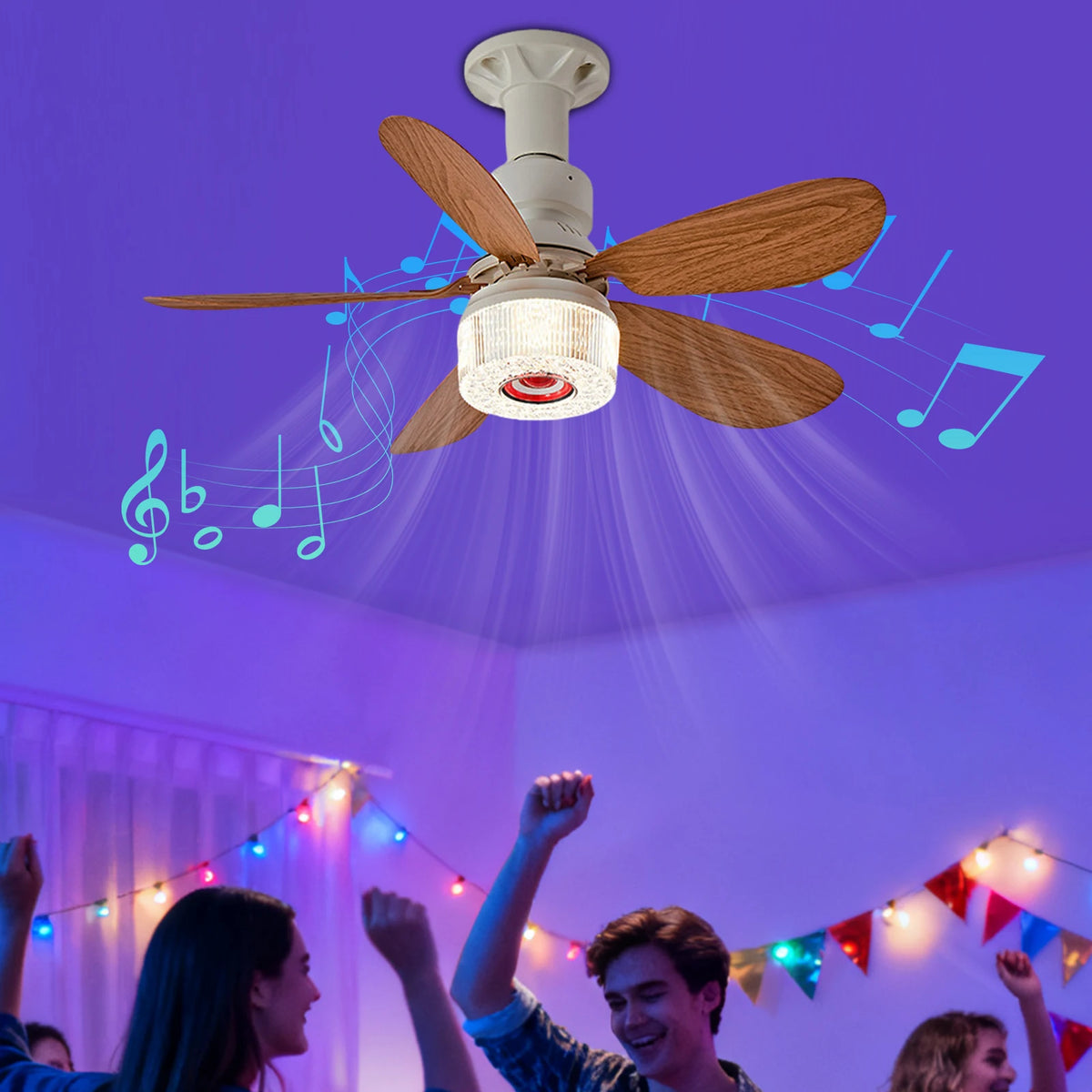 3 In 1 Remote Control Small Fans Lights Timing Quiet Fans Light Intelligent Silent Blower Lamp for Living Room/Bedroom/Attic Vue