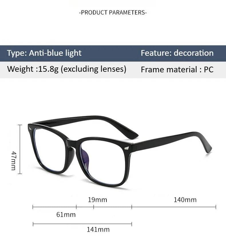 Minimalist Square Blue Light Blocking Glasses – Clear Lens Blue Light Glasses Vue