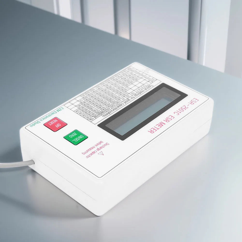 ESR2501C Capacitor ESR DCR Tester – In-Circuit LCD Meter Capacitor ESR Tester Vue