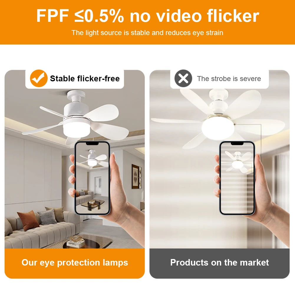 ATUOTIN LED Ceiling Fan Light with Remote, E27 Dimmable 30W/40W Ceiling Fan Light Vue
