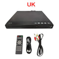 HD-328 Portable 1080P DVD Player With Remote Control USB MP3 MP4 Support Disc Player For Home /TV Projectors Built-in MIC Port Vue UK