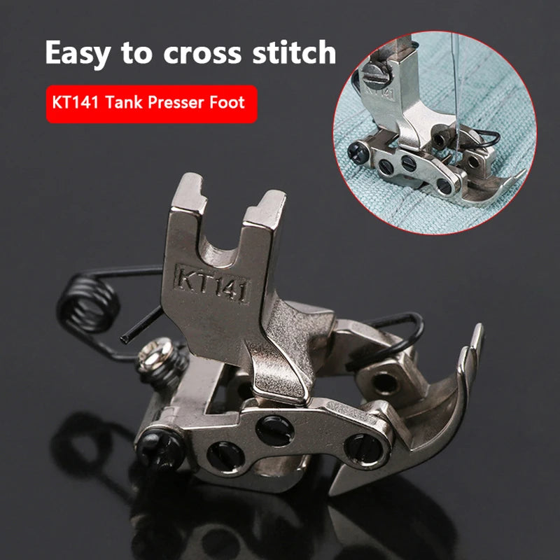 1PCS Industrial Flat Car Front Rear Interactive Presser Foot KT141 For Sewing Uneven Thick Fabric Sewing Machine Accessories Vue