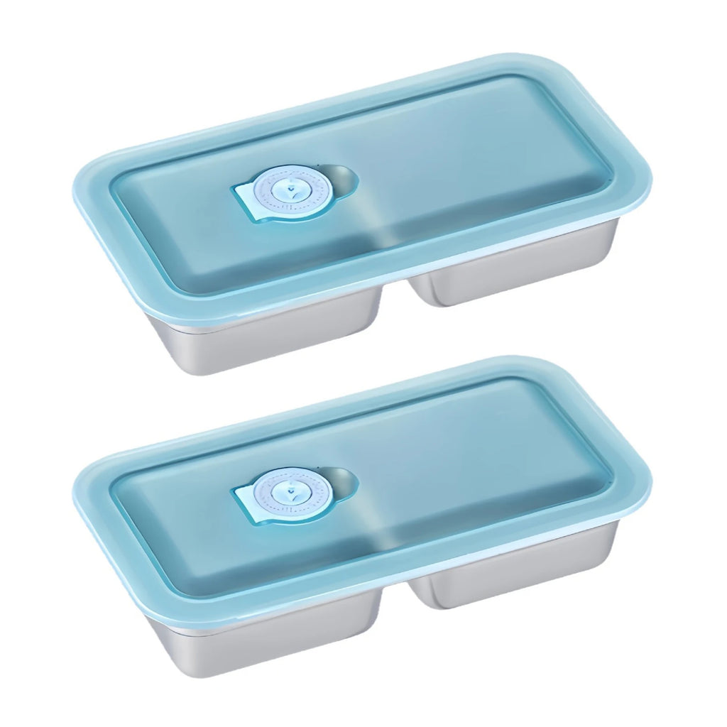 304 Stainless Steel Bento Box | Single & Double Compartment Stainless Steel Bento Box Vue Double lattice China Mainland