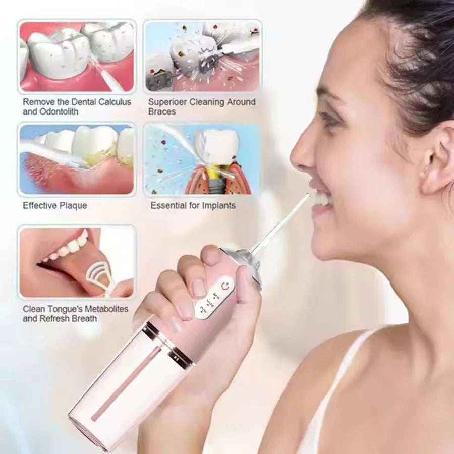 Hugebreen Electric Water Flosser Oral Irrigator – 4 Tips Electric Water Flosser Vue