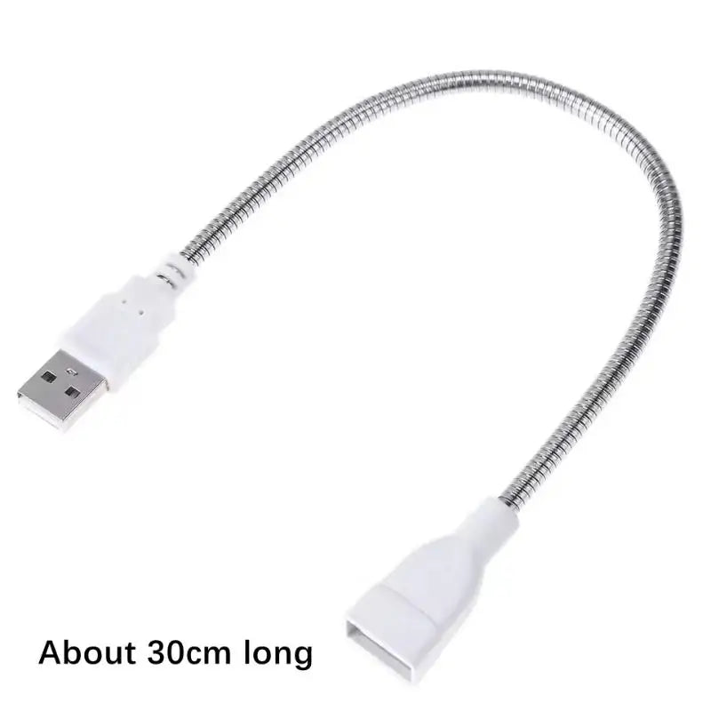 USB Extension Cable LED Light Fan Power Supply Adapter Male To Female Cable Flexible Vue White