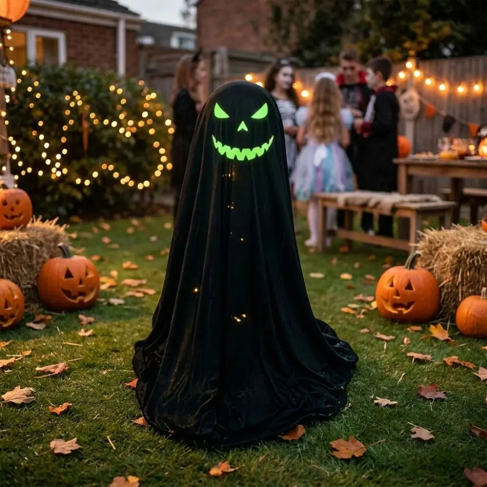 Luminous Halloween Standing Ghost Decor Adjustable Gothic Glowing Scary Ghost Figure ED Lights Soft LED Lights Vue
