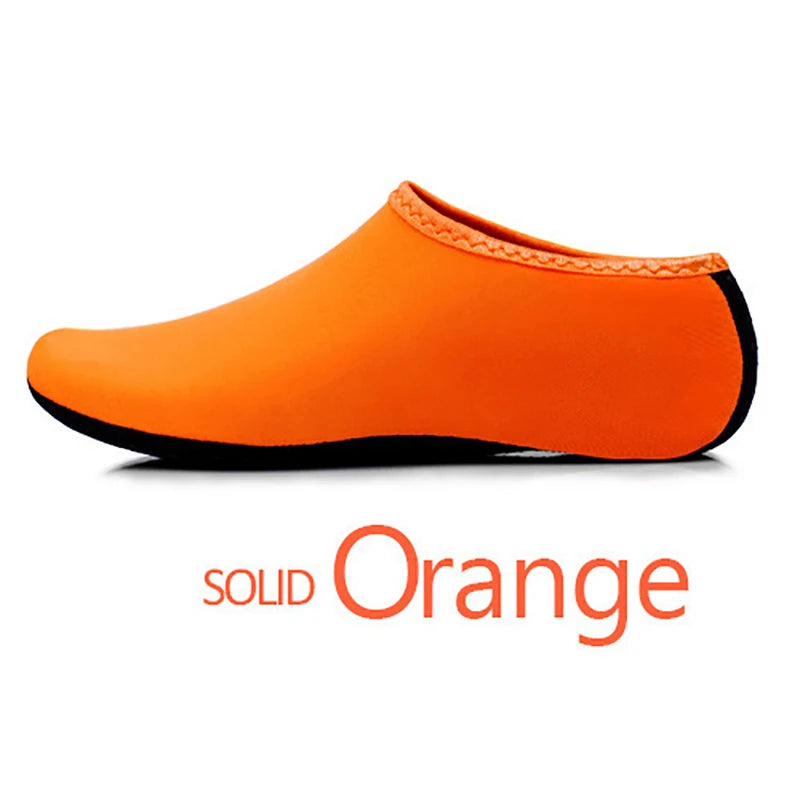 1 pair Barefoot Quick-Dry Aqua Socks Unisex Swimming Non-Slip Snorkeling Deep Diving Warm Waterproof Beach Socks Shoes Vue XL orange