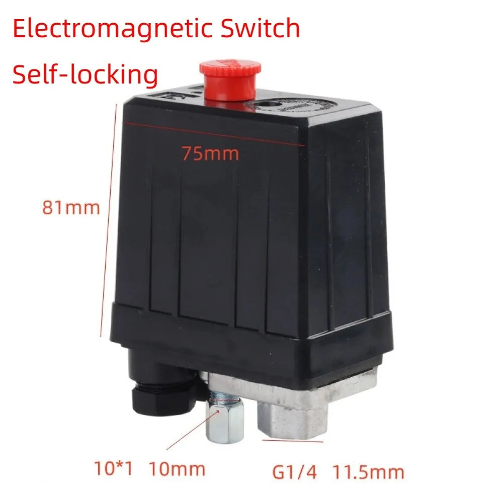 Pneumatic Control Air Compressor Pressure Switch 1/4-Port Manifold Automatic Air Pressure Switch Vue Single Port 220V