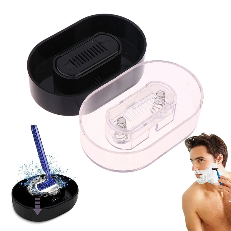 Razor Head Rinser Cleaner Water-Saving Shaver Cleaner Plastic Storage Rack for Most Head Shavers No Batteries Needed Vue