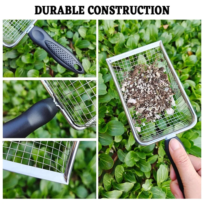 2-Pack Soil Sifter Tool For Gardening With Handles, Dirt And Compost Sifter With 3.8/5Mm Mesh For Gardenabkw Vue