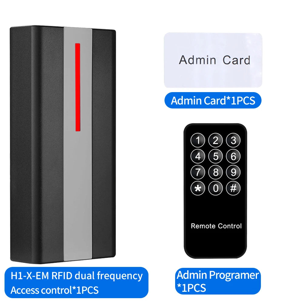 Standalone Access Control Machine Proximity RFID Card Reader Entry Door Opener IP68 Waterproof 3000 Users Wiegand Input Output Vue H1-X-EM