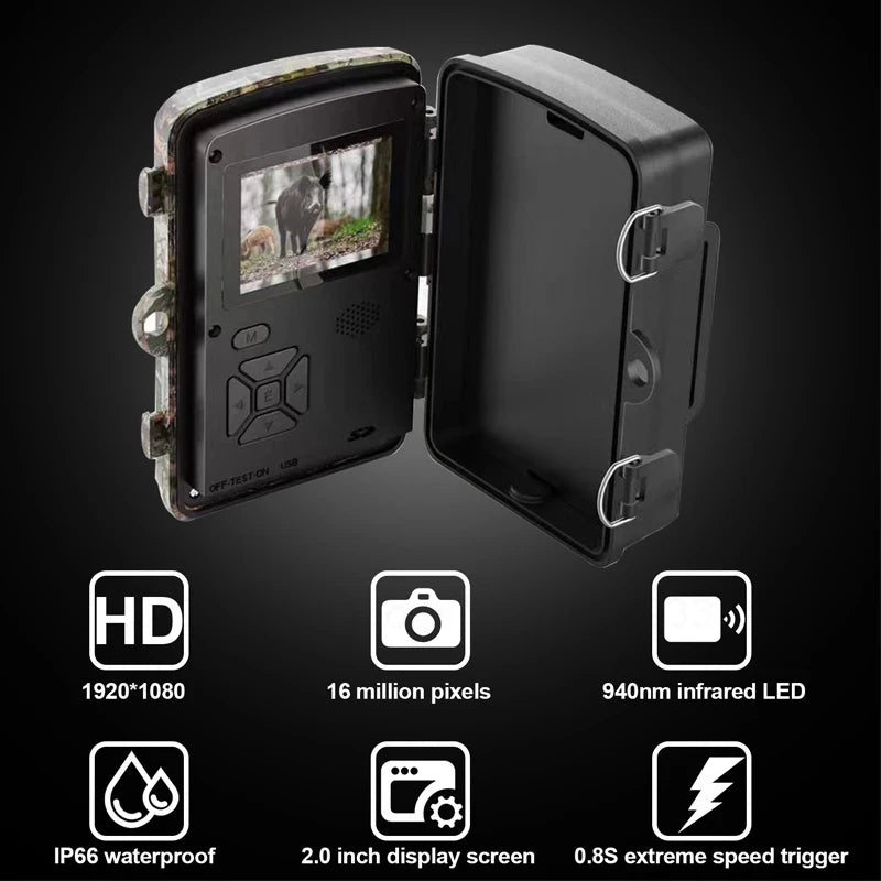 16MP 1080P Trail Camera | 940nm Night Vision | Waterproof Wildlife Cam Trail Camera Vue