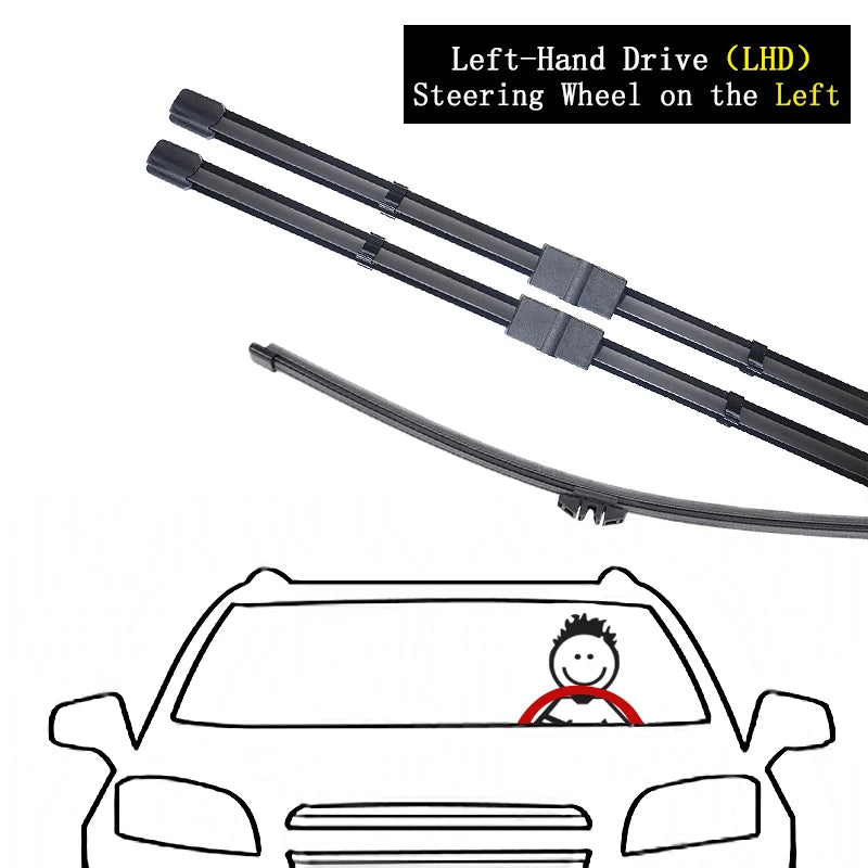BMW X5 E70 2007–2011 Front & Rear Beam Wiper Blade Set Beam Wiper Blade Set Vue LHD 3PCS