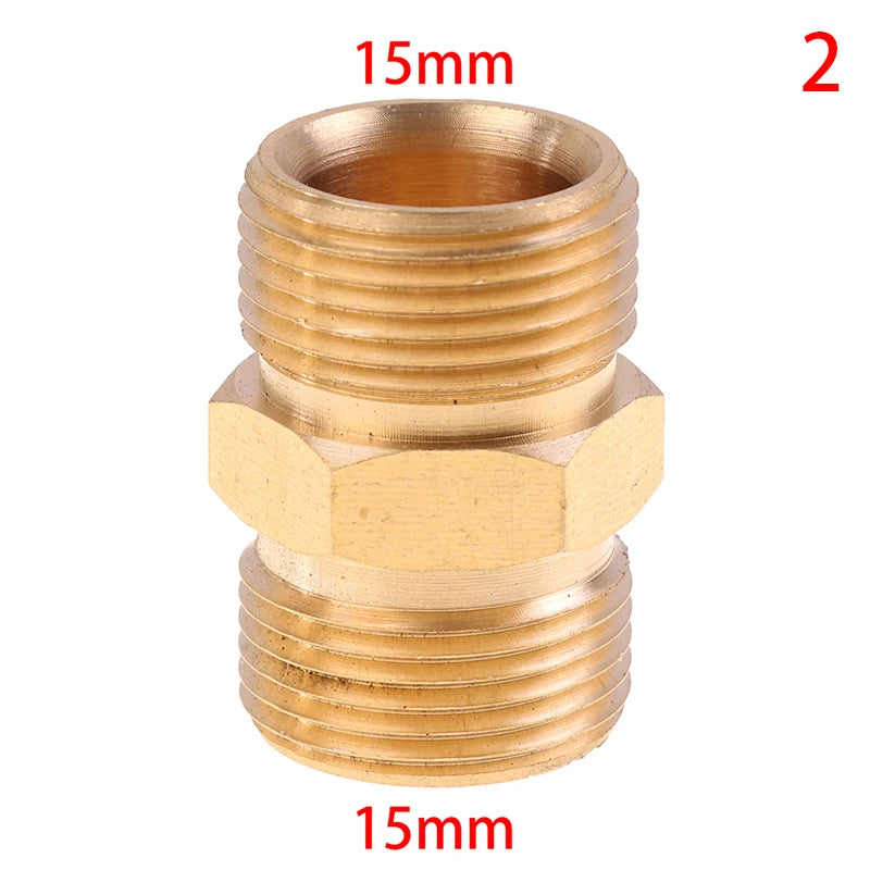 1PCS Copper M22 14mm And 15mm Male Thread Female Hose Coupler Adaptor High Pressure Washer Hose Extension Connector Adapter Vue M22-15