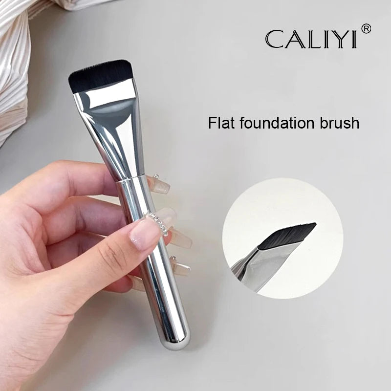 CALIYI Ultra Thin Foundation Brush Lightweight Flat Contour Brush Blending Foundation Cream Makeup Brushes Make Up Tools Vue