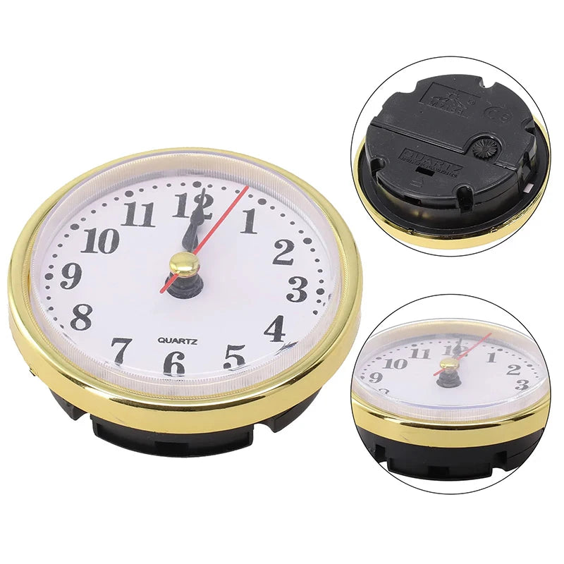 Classic 65mm Diameter Round Clock Insert Quartz Movement Roman Arabic Numerals Mini Clock for Wall Home Decor Craft Repair Parts Vue