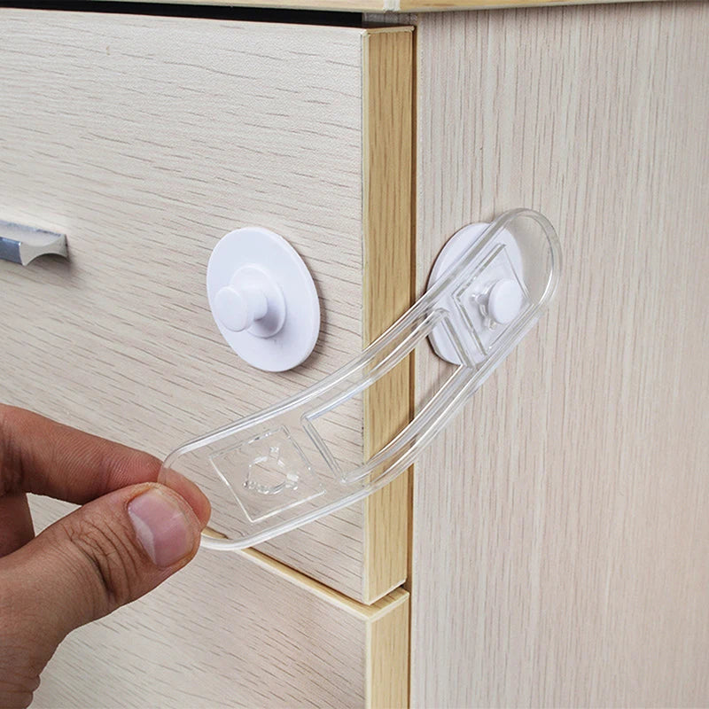 5pcs Multi-functional Baby Child Safety Lock Drawer Refrigerator Lock Transparent Anti-Opening Soft Strap Safety Lock Vue