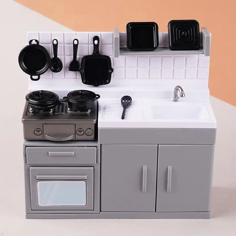 Mini Model Stove 1 Set Kitchen Scene Simulation Toy for Children Dollhouse Role Play Home Vue A3