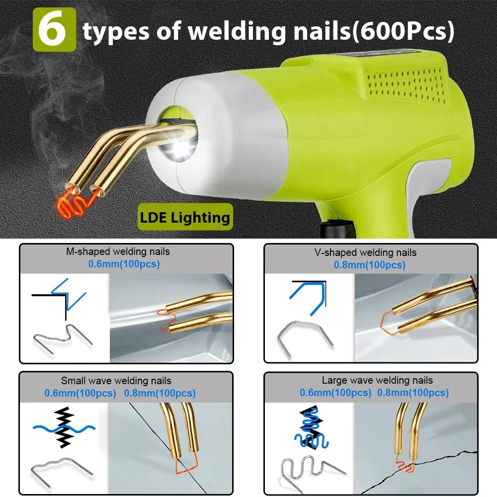 Rechargeable Plastic Welder Kit for Ryobi 18V Li-Ion Batteries Portable Plastic Welder with LED Indicator DIY Home Repair Tools Vue