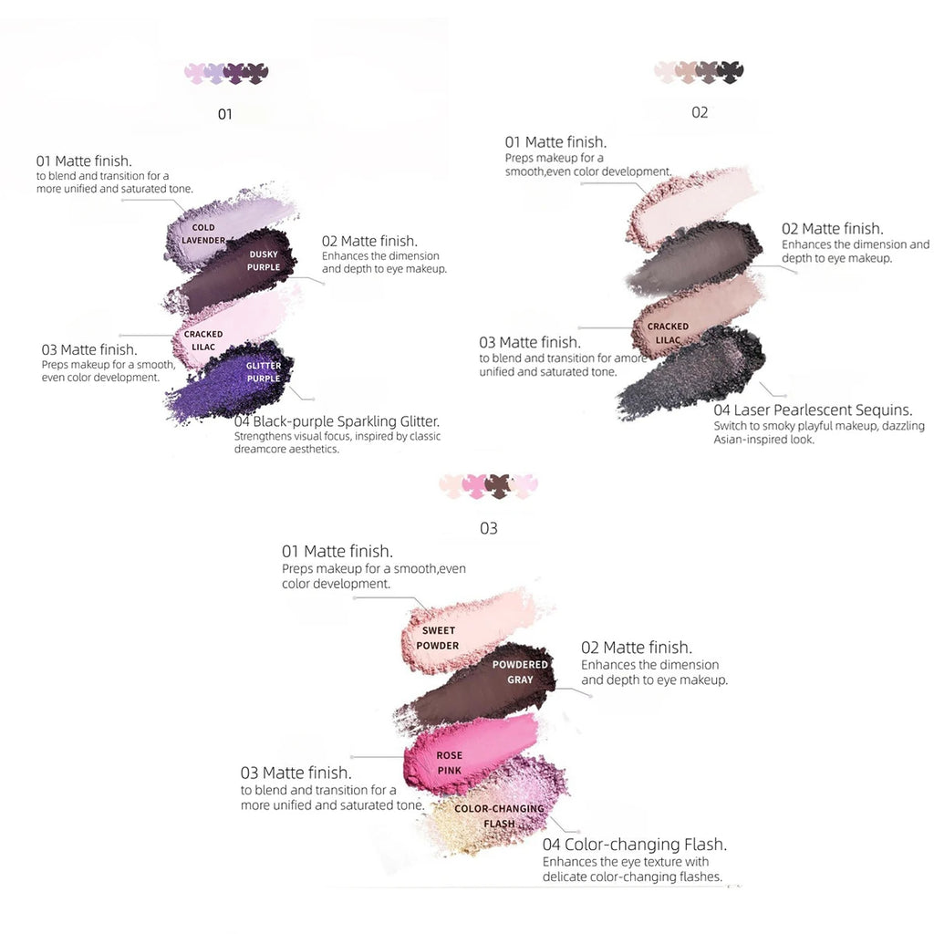 Haggard Emo Monster Series Four-Color Eyeshadow Palette,Long-Lasting Pigmentation,Multi-Texture Combination,Luxury Makeup Vue