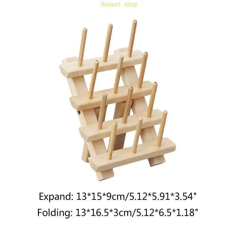 12-Spool Wooden Thread Storage Rack & Sewing Cone Organizer Thread Spool Organizer Vue