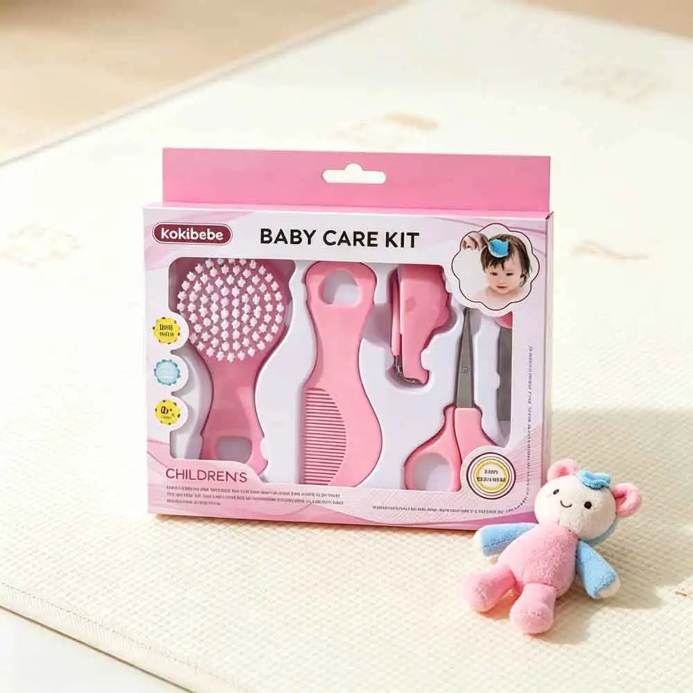 5 Piece Baby Care Essential Kit Bristle Soft Infant Comb Grooming Set Cartoon Design Gentle Hair Brush Safe Vue