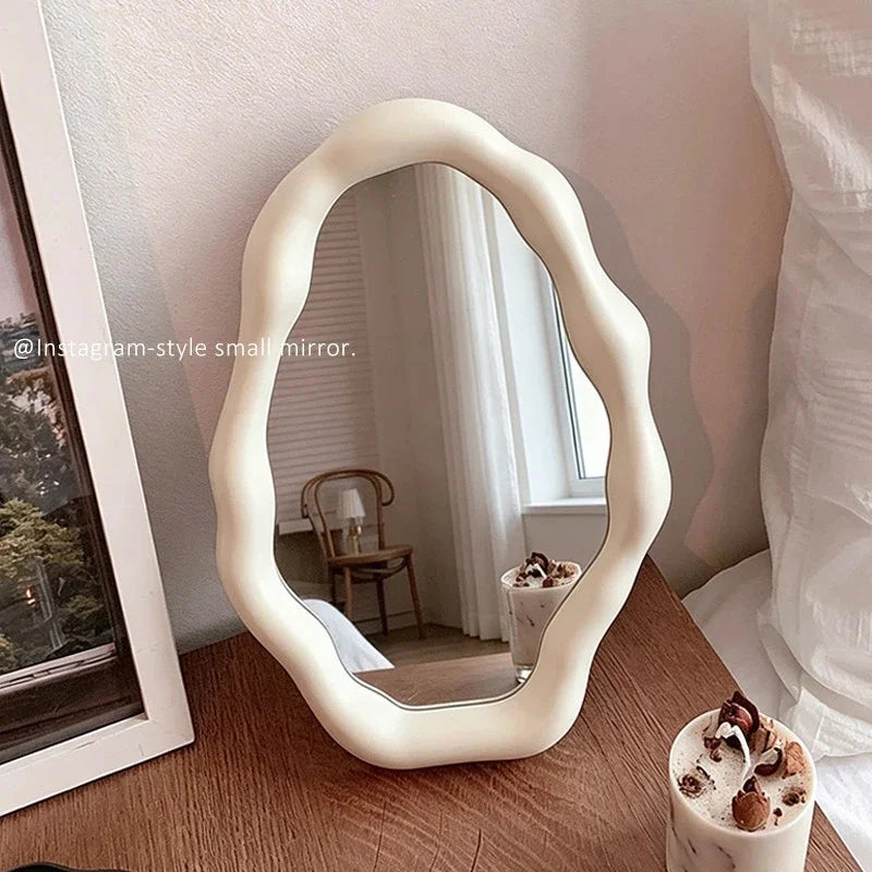 Cloud Shaped Makeup Mirror Portable Desktop HD Vanity Mirror For Women Teens Students Bedroom Dressing Table Dorm Birthday Gift Vue