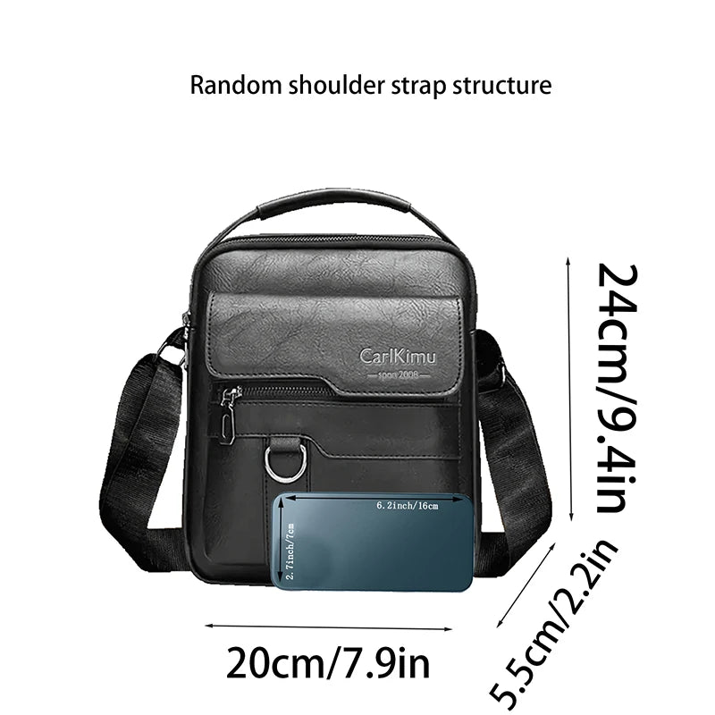 Vintage Office Messenger Structured Unisex Briefcase Crossbody