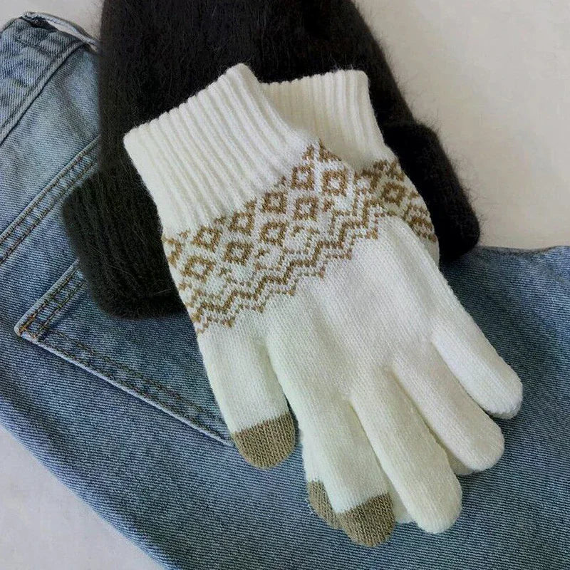 Winter Warm Knitted Gloves Mobile Phone Touch Screen Knitted Gloves Winter Thick Warm Cycling Riding Adult Gloves For Men Women Vue