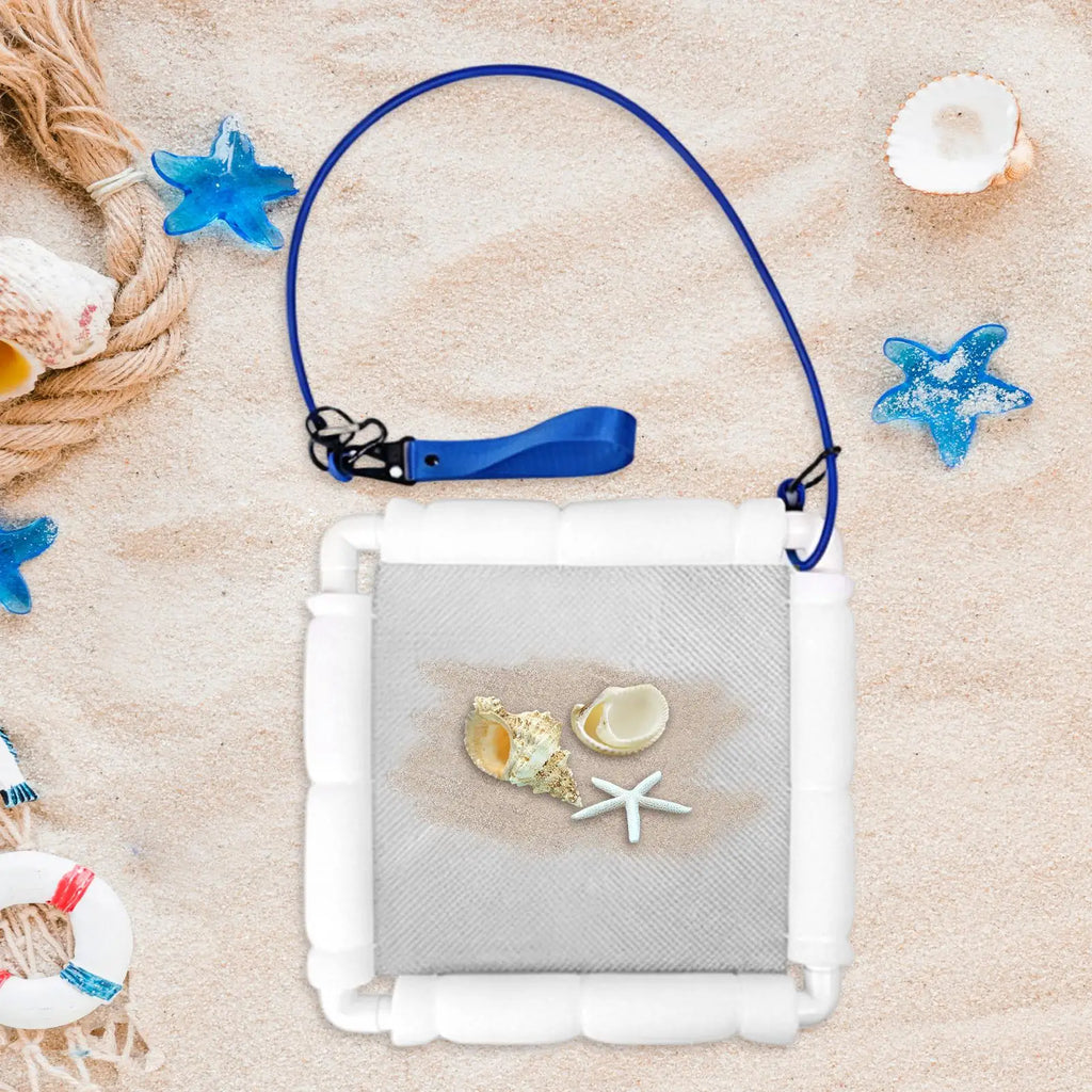 Floating Shark Tooth Sifter Strainer Tool with Wrist Strap for Beach Sand Garden Sea Shore River Lake Stream Park Playground Vue