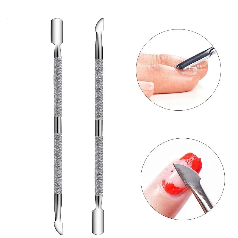 Remover Stainless Steel Double Art Cleaner Care Tool For Pedicure Dead Skin -ended Cuticle Pusher Push Manicure Nail Vue