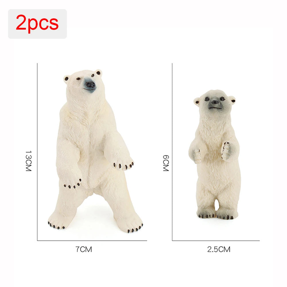 Simulation Polar Bear Figurines Kids Toys Gift Wild Animals Action Figure Cute Decorations Models White Bear Figures Collection Vue Polar Bear