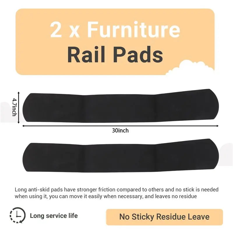 ABKW-4Pack Anti-Slip Furniture Rail Pads For Recliner For Recliners,Sofa,Couches,Chairs.Etc Perfect Non Skid Furniture Pad Vue