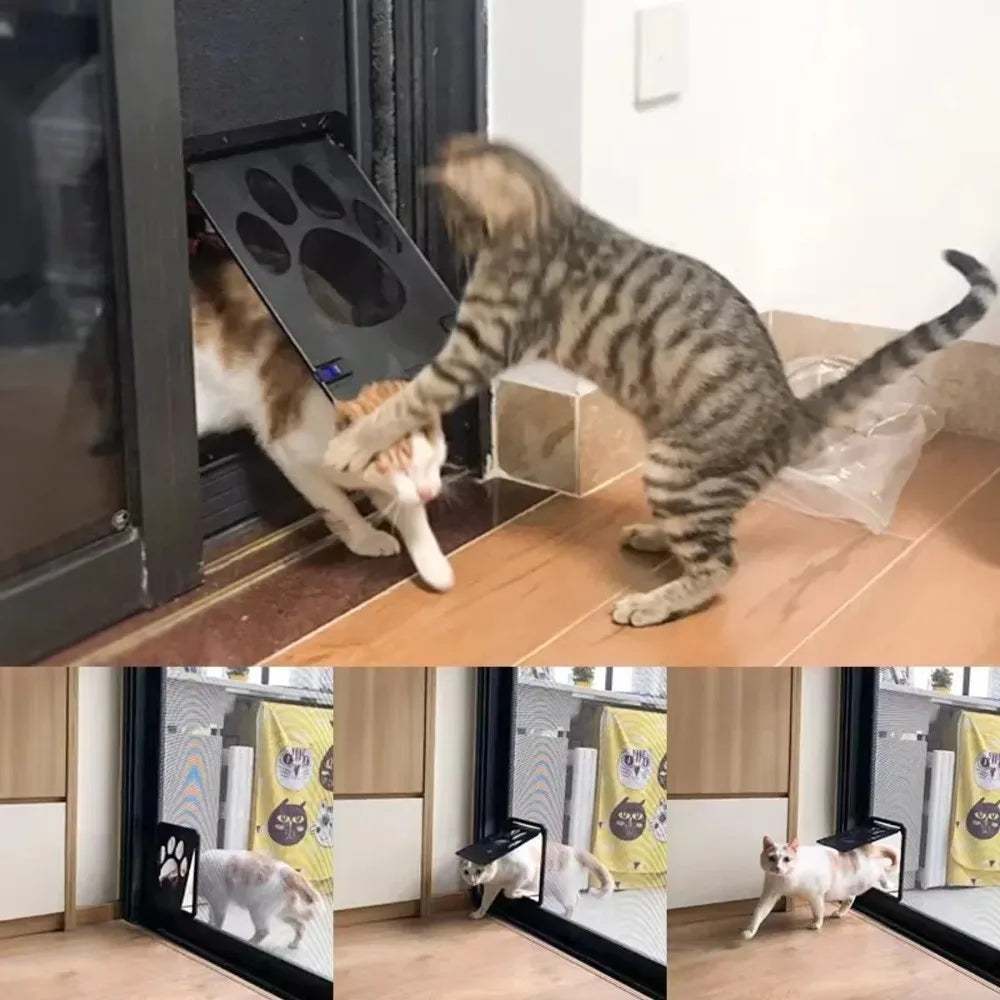 Plastic Pet Lockable Screen Door Magnetic Flap Automatic Lock Magnetic Screen Door Weatherproof Ventilation Vue