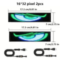 2PCS Devil Eyes Light Programmable Flexible Screen DIY Text Pattern Soft Screen LED Lights App Control for Golf Car Trucks Decor Vue 2PCS-16x32pixels