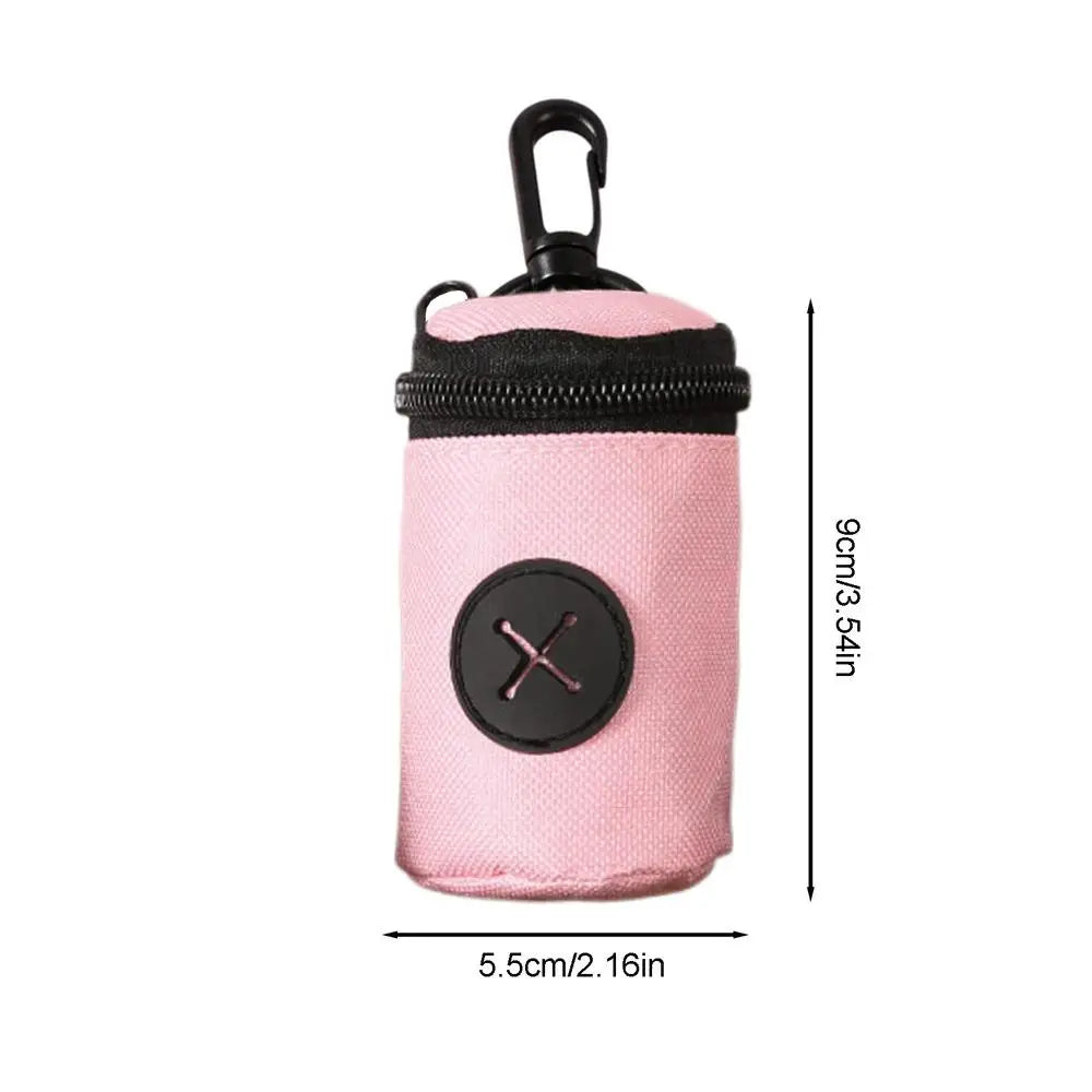 Dog Poop Bag Carrier with Clip Zipper Portable Waste Bag Holder for Small Medium Large Dogs Puppy Durable Keychain Loop Vue Pink