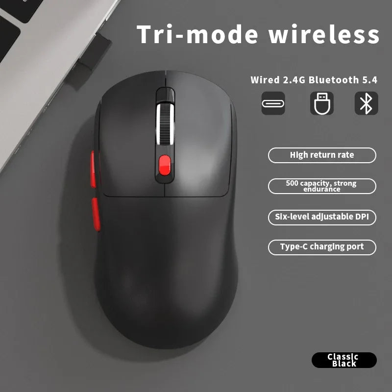 Lenovo Triple-mode Mouse Lightweight Rechargeable Portable Wireless Bluetooth Pc Smartphone Office Universal Gaming Mouse Vue Black