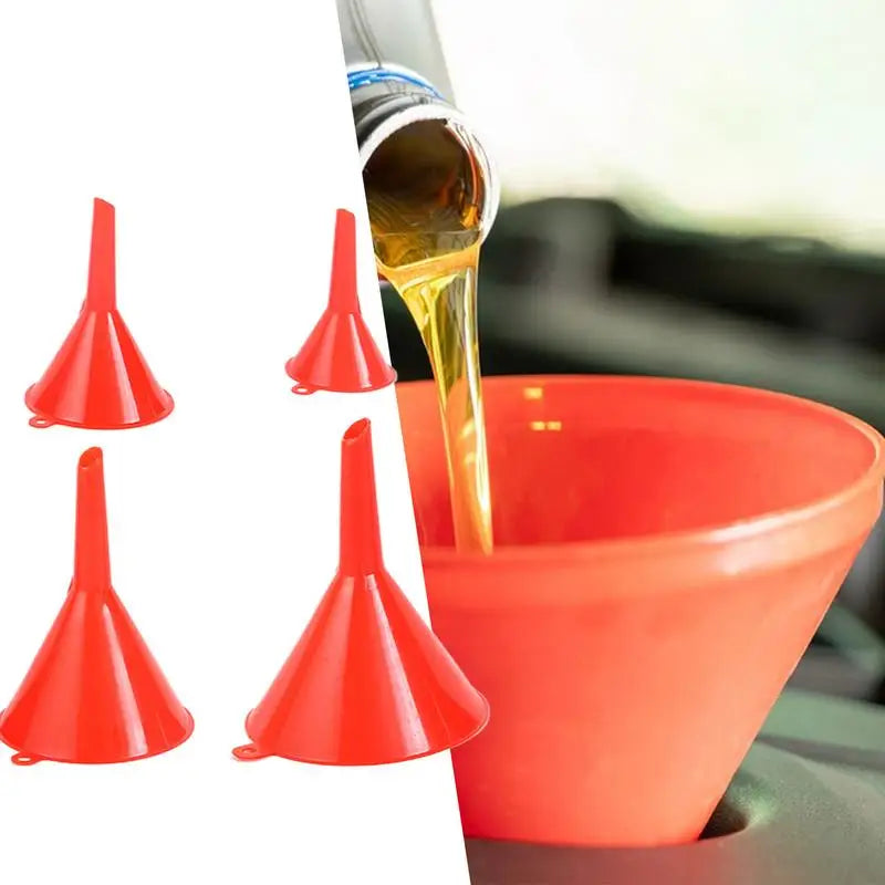 4-Piece Plastic Funnel Set – Car, Kitchen & Home Use Plastic Funnel Set Vue